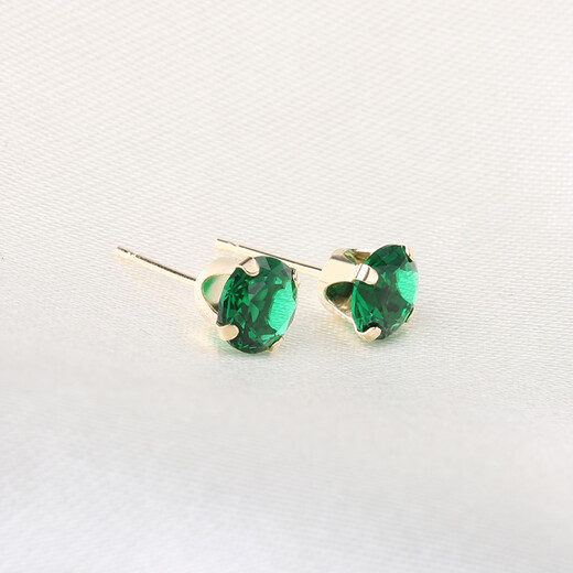 GEM STONE KINGK gold jewelry 1.54 carat emerald earrings 14K gold colorful treasure earrings fashion earrings 3.8 Goddess Day gift yellow 14K gold
