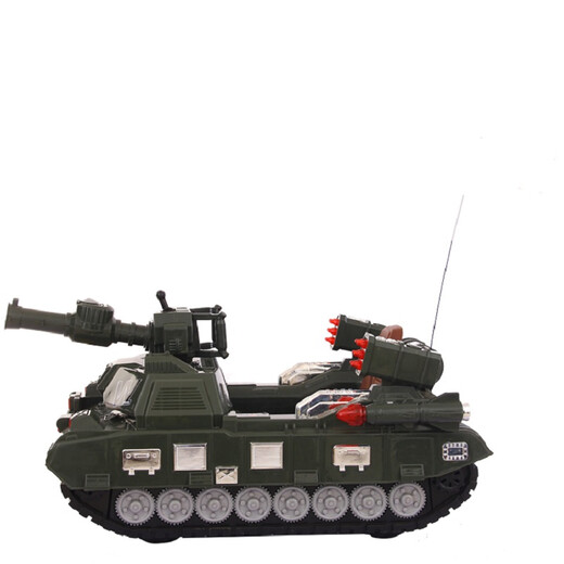 Qiyu children's electric car, tank type, children's electric car that can sit on people, electric toy car, four-wheel dual-drive charging remote control car, military green remote control, early childhood education lamp with large battery