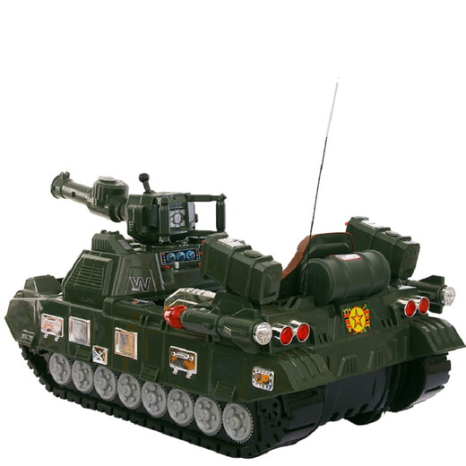 Qiyu children's electric car, tank type, children's electric car that can sit on people, electric toy car, four-wheel dual-drive charging remote control car, military green remote control, early childhood education lamp with large battery
