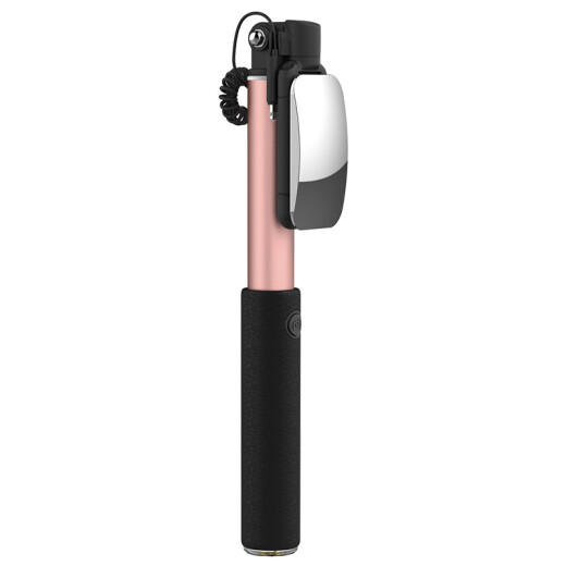 ROCK wire-controlled selfie stick, large mirror selfie artifact, mini portable fast-hand Douyin/Internet celebrity live photo taking Apple Honor Xiaomi OPPO/ViVO universal rose gold