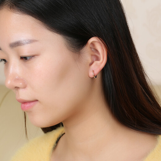 DEMONESE011918K gold earrings color gold earrings Korean style circle earrings platinum rose gold earrings