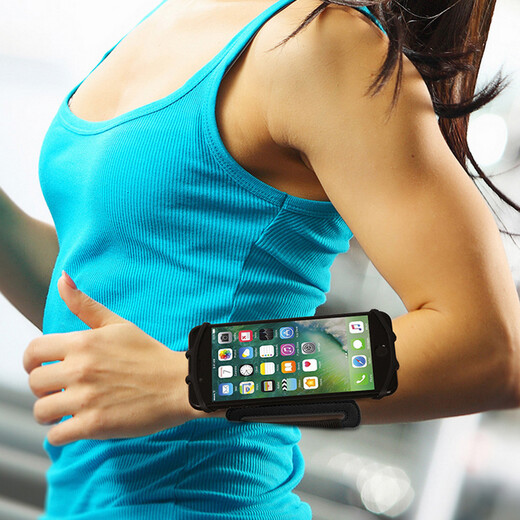 Arm bag can rotate mobile phone sports arm bag wrist bag wristband outdoor mountain climbing cycling running multi-functional fitness arm band universal black