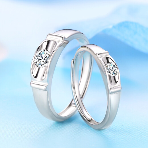 Silver language, silver talk, S925 silver ring, single-minded fashion couple's love ring, proposal ring, living mouth JZ0094