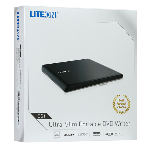 LITEON 8x speed external optical drive DVD burner mobile optical drive external optical drive black (compatible with WindowsXP/7/8/10 Apple MAC system/ES1)