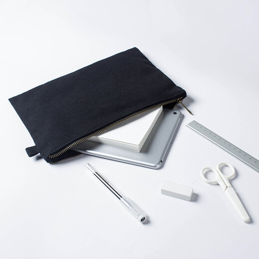 YONBEN/Yuanbenliangchang Pure Cotton Canvas Storage Bag IPad Bag Envelope Bag Clutch Bag Liner Bag Medium Bag Dark Brown