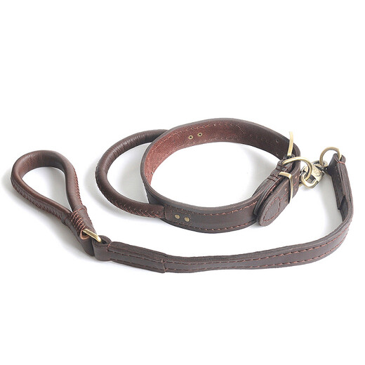 Chukchi (Chukchi) Riese Hundeliftkragen Set Hunde Walking Leder Big Hunde Kuhwahnhalskragen Set verdickte und breite MT088 Set xxl Set Riese