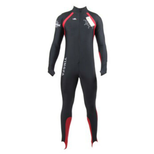 Yingfa (yingfa) full body one-piece, men's and women's sunshade, waterproof mother's clothing, snorkeling suit, swimsuit, wetsuit, men's jellyfish suit-1 black and red XXL