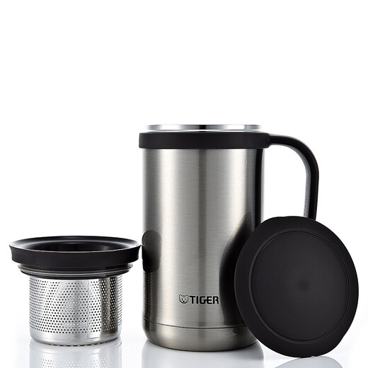 Tiger (TIGER) Tiger thermos cup air pressure thermos kettle with tea filter tea cup set 2.2L gold thermos kettle 2.2L + steel color thermos cup 500ml