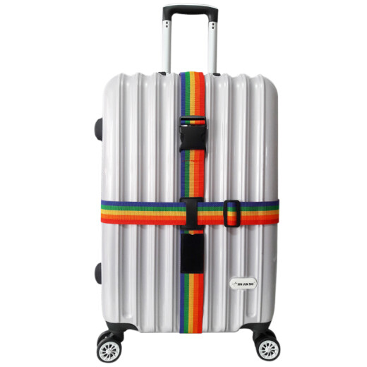 Gagarin Colorful Cross Packing Belt Suitcase Packing Belt Trolley Case Suitcase Bundling with Password Lock Packing Belt Colorful Packing Belt Rainbow Color