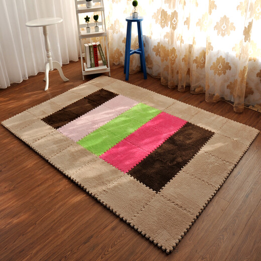Zhonghong foam puzzle carpet covers the whole tatami bedroom, children's game blanket, suede splicing carpet, EVA can be cut and customized, princess large area, single piece, beige, 31*31CM, small piece, single color
