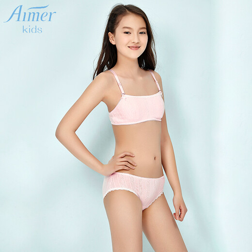 Adore Children's Roman Garden Mid-waist Boxer Briefs Cotton Underwear Girls Student Underwear Thin Single Pack AJ123151 Light Pink 160