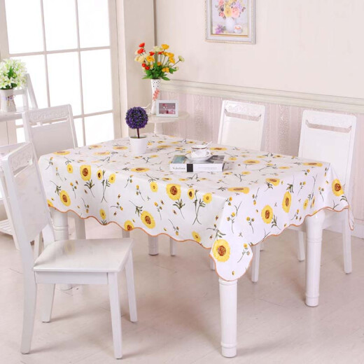 Dry room tablecloth cover pvcpvea living room tablecloth waterproof, anti-scalding and oil-proof, wash-free round table tablecloth plastic rectangular spring peony 105*152cm