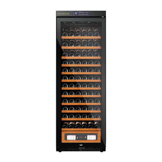Meijing(raching) W380A-MC Constant Temperature Solid Wood WIFI Smart Air-cooled Red Wine Cabinet Solid Wood Wine Cabinet with Cup Rack Starry Sky Black