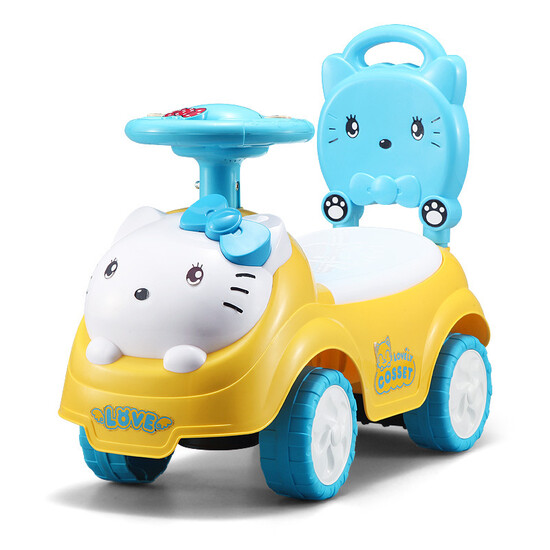 yellow car baby walker