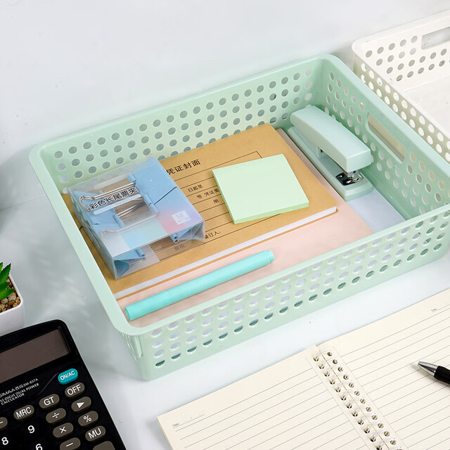 SIMAA Super Hot Style A4 Morandi Document Basket/Information Box/Storage Box/Document Basket Financial Voucher Invoice Document Invoice Sky Blue 6345