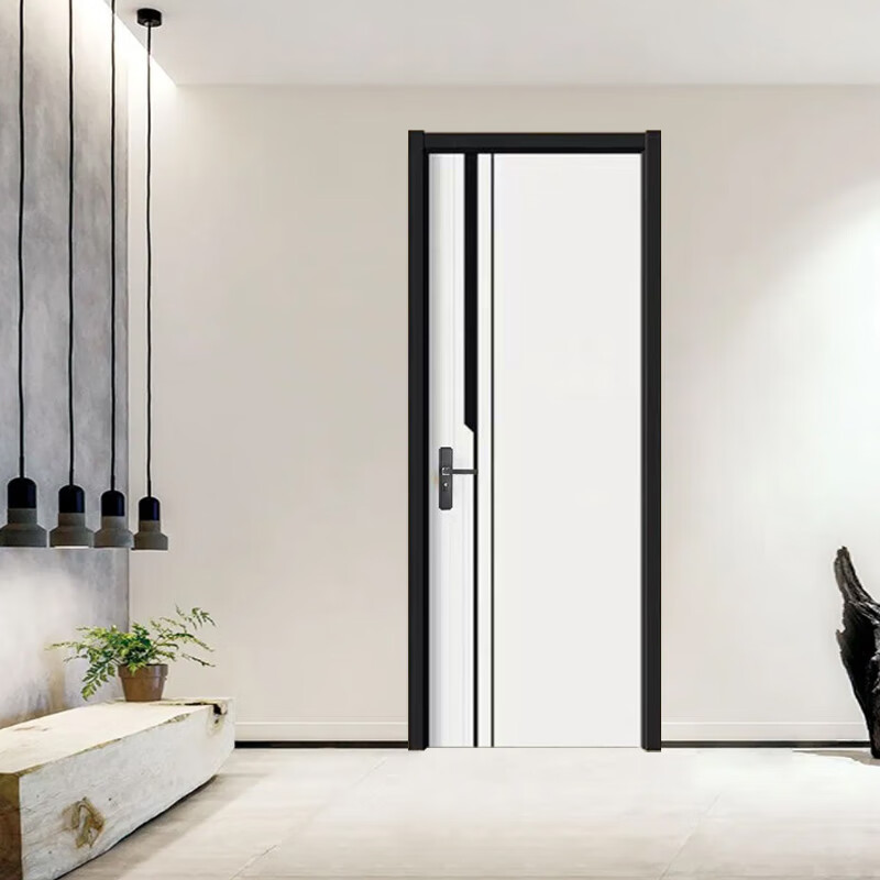 Srock Bedroom Door Ecological Door Paint-Free Door Study Door Living Room Door Interior Door Set Door Solid Wood Composite Spot Customized Modern Simple Cream Wind Saint White Carbon Crystal Door Flat Door Two Horizontal and Two Vertical Styles Honeycomb Filling + Ordinary Lock