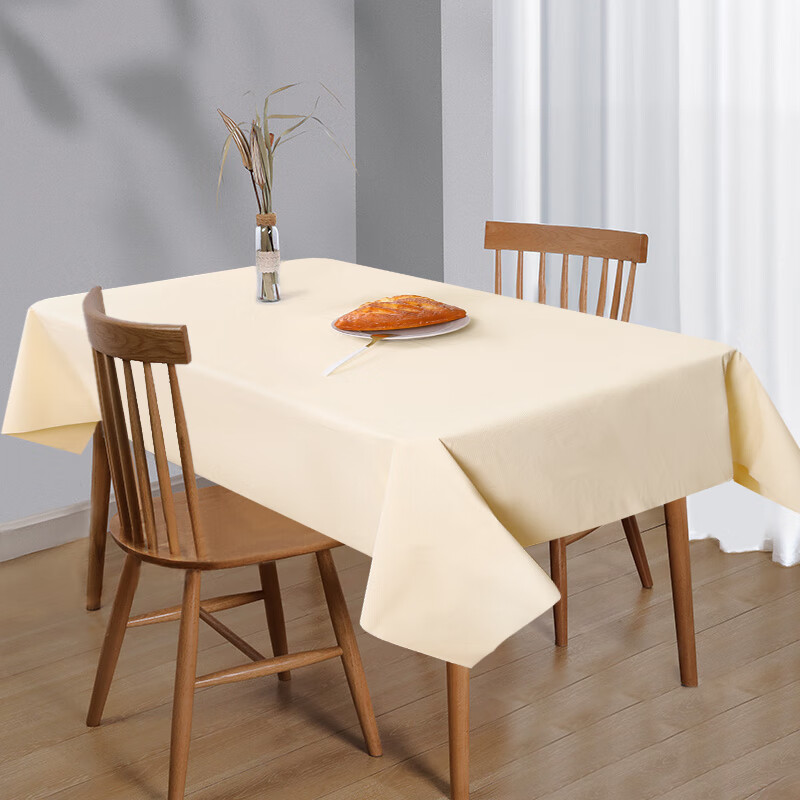 Beiyou disposable tablecloth stone cloth disposable tablecloth rectangular waterproof and oil-proof thickened hotel dining room commercial delivery versatile light yellow 1.0x1.4 meters 10 sheets stack