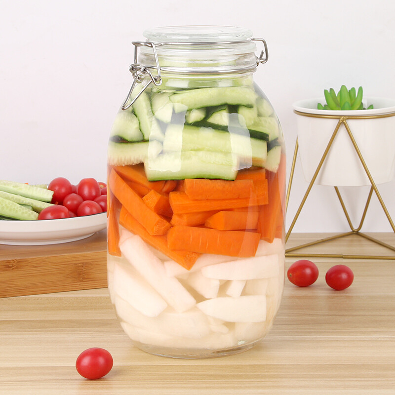 Baijie glass sealed jar for soaking wine container pickle jar soaking wine jar wine making sealed medicinal wine jar pickle jar 3000ML