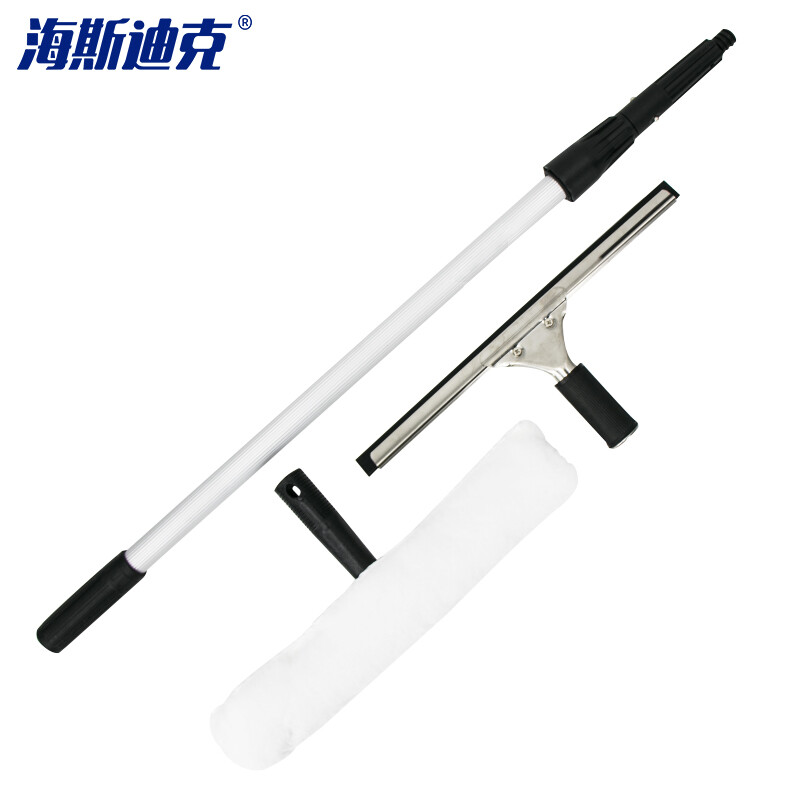 Hasdick Shopping Mall Glass Window Cleaner Telescopic Rod + Glass Squeegee + Water Applicator 2.4m Three-piece Set HK-8008