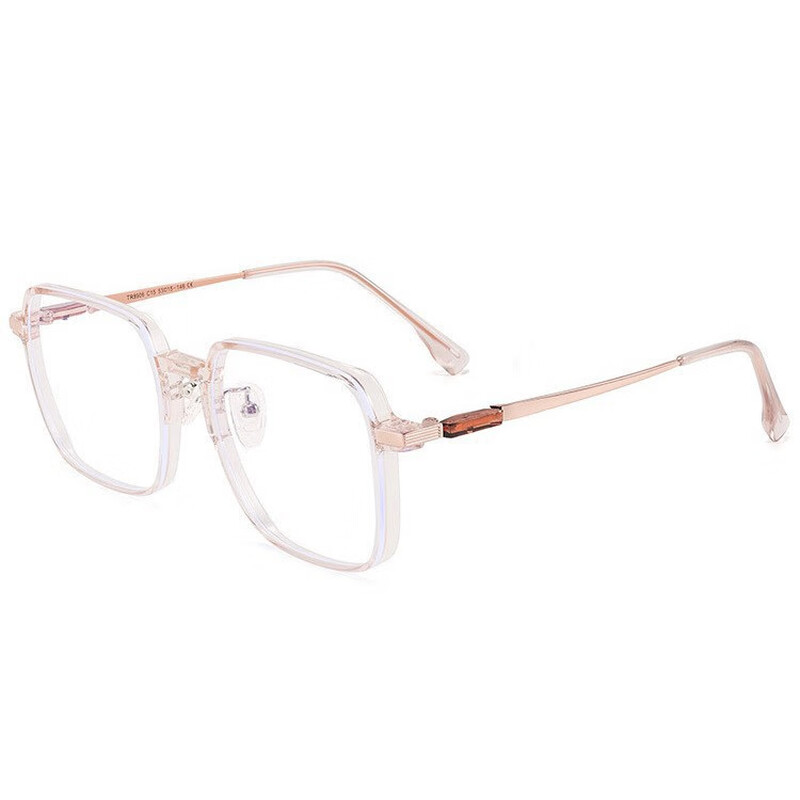 Jiaxuan anti-blue light discoloration myopia flat glasses can be equipped with prescription women's large frame high-profile slimming plain sunglasses frame bright black no prescription anti-blue light flat glasses