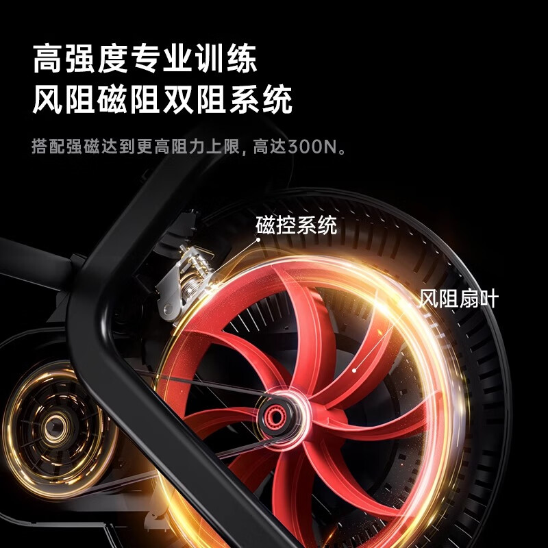 Youmei rowing machine home wind-magnetic dual resistance gym indoor silent foldable fitness equipment rowing trainer W1 wind-magnetic dual resistance 16 levels of resistance-foldable