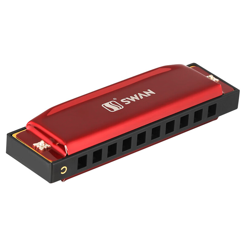 Swan (SWAN) 10-hole C key blues harmonica for children, adults and beginners teaching recommended harmonica Chinese red