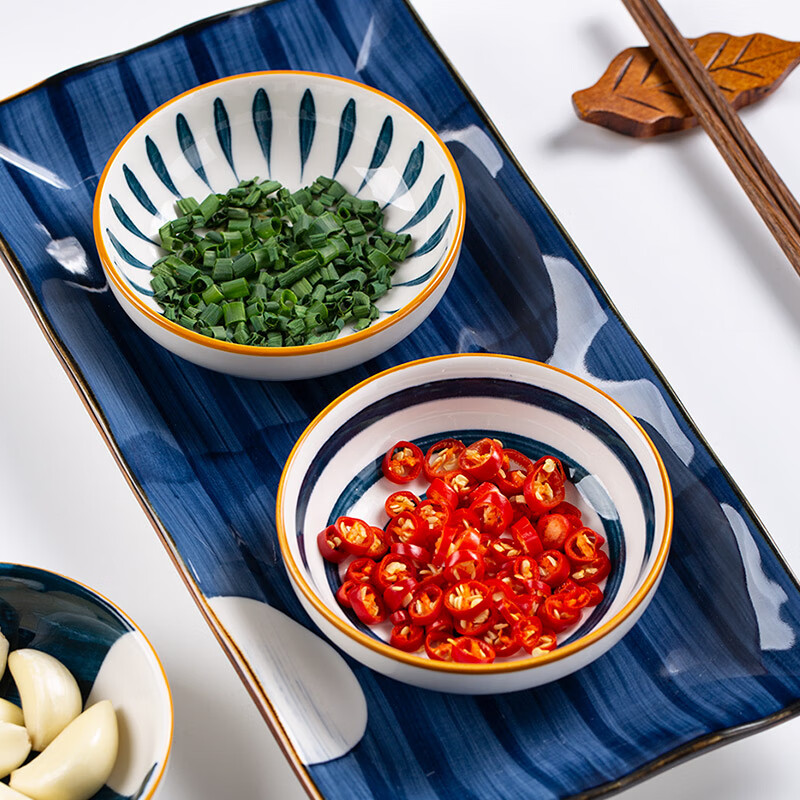 Newair condiment dishes, 4-pack ceramic tableware, condiments, vinegar dishes, dipping sauces, bone dishes, snack dishes, small dishes