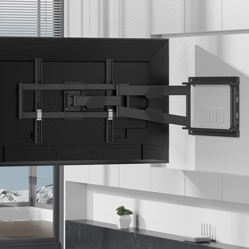 Beishi thickened universal TV rack rotating telescopic folding wall-mounted wall-mounted TV rack bracket universal TCL Thunderbird Hisense Skyworth TCL and other 556575 inches 40-100 inches 90 inches left and right 90 rotation