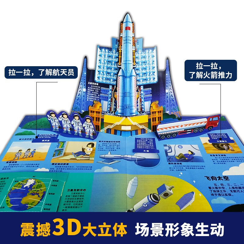 Children's enlightenment popular science pop-up book <Big Earth> <Big Space> <Big Ocean> 3D three-dimensional flip book encyclopedia series children's book to understand the earth, oceans and travel in space 3-6 years old