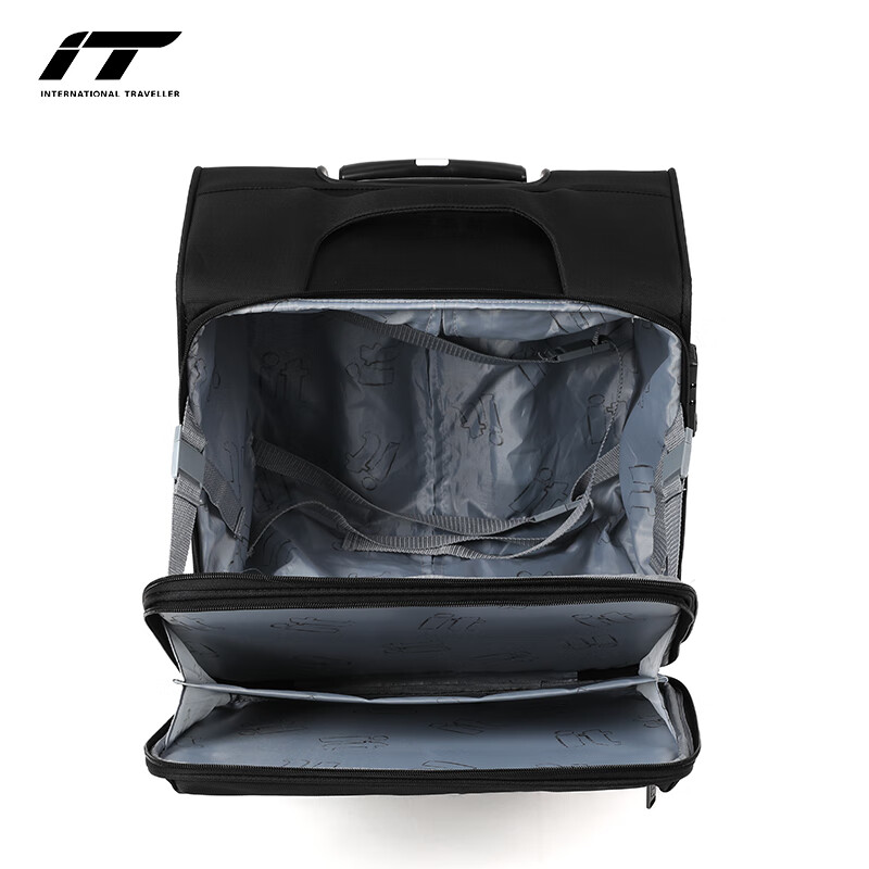 INTERNATIONAL TRAVELLER British IT trolley case high-end business caster suitcase aviation boarding case 18 inches 2201 black