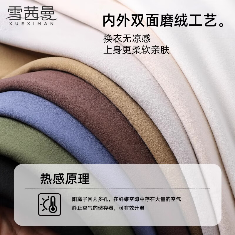 Xue Qianman's bottoming shirt men's new autumn velvet mid-high collar long-sleeved double-sided brushed fashion versatile warm top