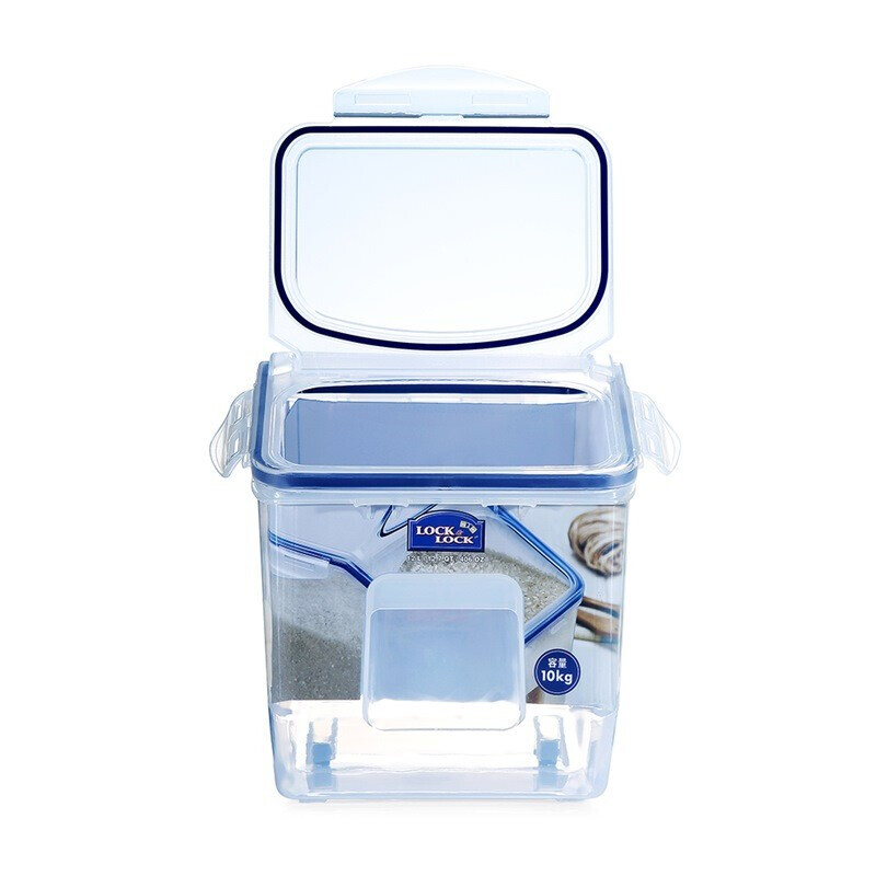 LOCK&LOCK plastic rice bucket with lock and free measuring cup large capacity household kitchen grain storage rice box 12L (can hold 10kg rice) HPL510