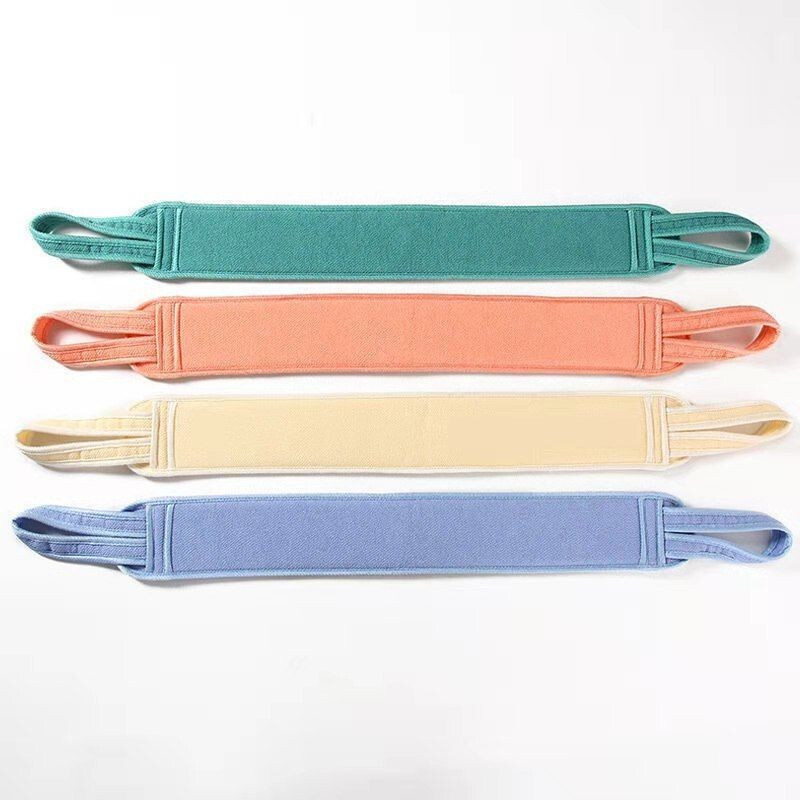 3-piece set of bath towels, coarse sand, double-sided pull back strips, strong mud rub gloves to remove dead skin and rub back, adult men and women's bath flower balls and bath artifact, deep sea green, back pull strips + bath towel + bath flower balls