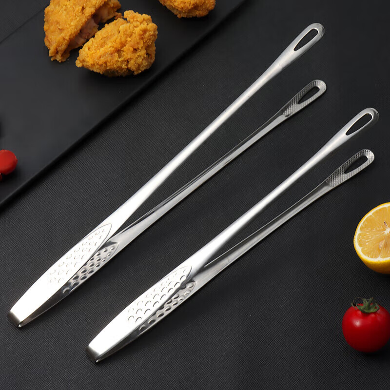 Baijie 304 stainless steel clip food clip steak clip barbecue clip kitchen clip barbecue clip long single pack