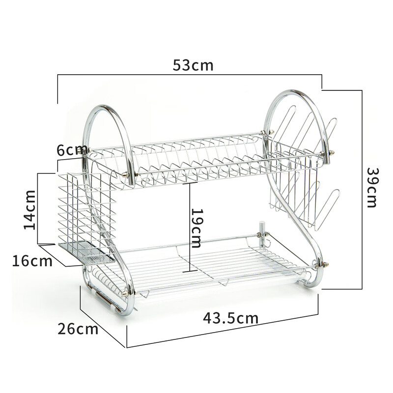Ou Runzhe dish rack S-shaped double-layer kitchen dish rack drain rack chopstick rack bowl chopsticks bowl plate storage rack