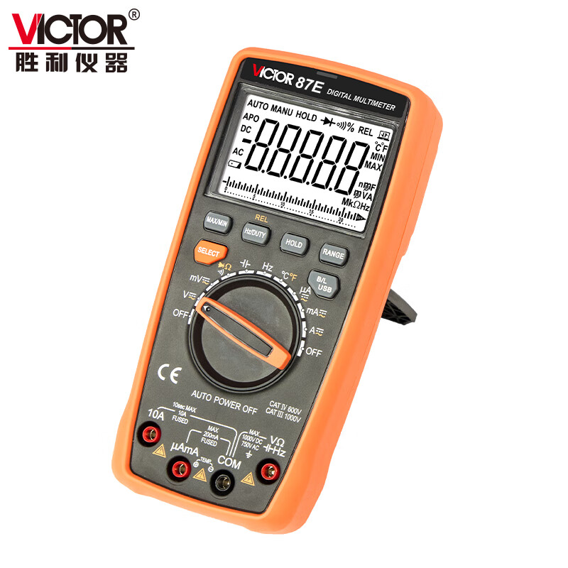 Victory Instrument (VICTOR) four and a half digit high-precision digital multimeter with USB interface automatic range professional electrician multimeter for home use VC87E four and a half digits large capacitance high cost performance