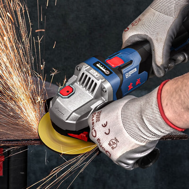 Dongcheng Charging is a brushless fine handle angle grinder, 20V lithium battery angle grinder, speed-adjustable multi-functional cutting and grinding machine DCSM04-100 (Z type) bare metal