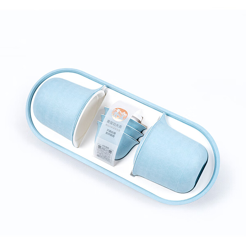 Wuxi Disposable Kung Fu Tea Set Rice Husk Sugar Cane Bamboo Fiber Environmentally Friendly Food Grade Business Reception Special Tea Set Set Environmentally Friendly Biodegradable 3 Boxes