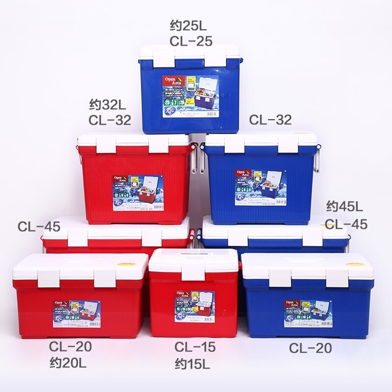 IRIS car insulator to keep hot and cold for camping, outdoor portable fresher bucket, cold chain refrigerator, ice pack, ice bucket box, blue 32L, holds about 24 bottles of 500ml mineral water