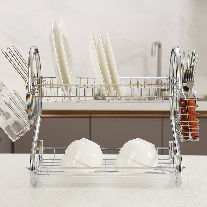 Ou Runzhe dish rack S-shaped double-layer kitchen dish rack drain rack chopstick rack bowl chopsticks bowl plate storage rack