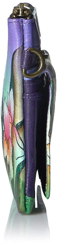 Anna by Anuschka Hand-Painted Genuine Leather Wristband Storage Wallet Malachite Green One Size