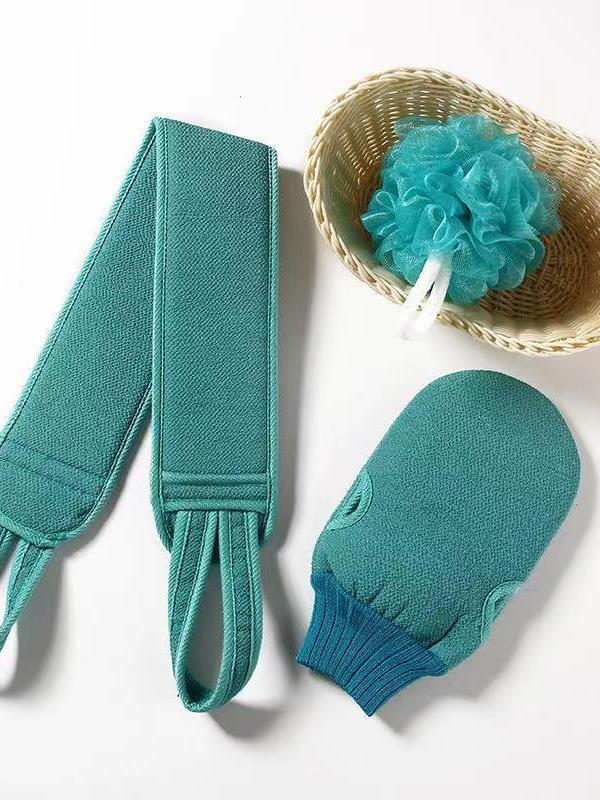 Set of bath towels for men and women, bath rub back strips, bath gloves, mud rub, back rub bath towel, back brush artifact, Nordic blue, one piece set, bath towel