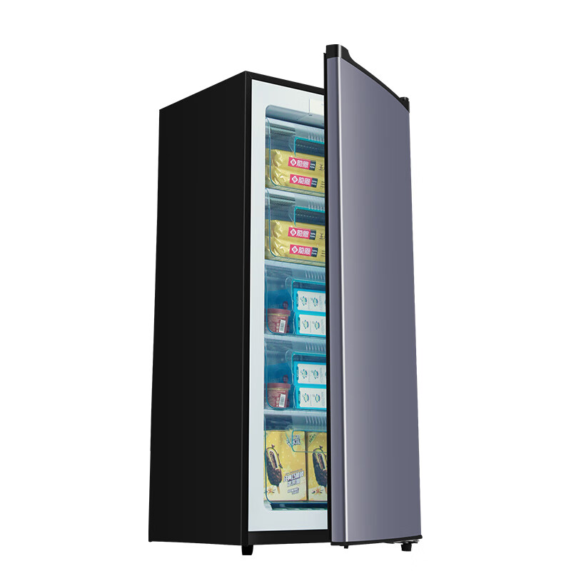 CHIGO vertical freezer small household large-capacity layered single freezer Level 1 energy consumption five-layer drawer 156L LCD purple