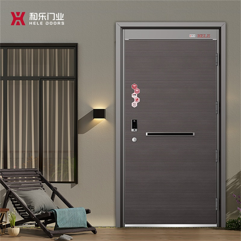 HELE DOORS HELE DOORS Grade A door-Lesong Light luxury and simple style Anti-theft entry door Steel door can be customized 2050*960 single leaf