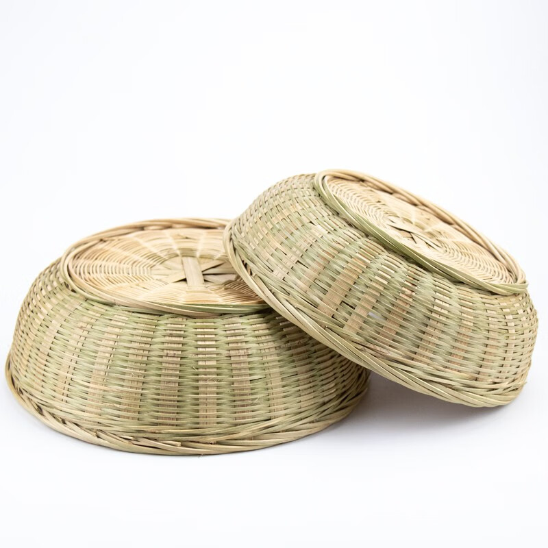 Hasdick handmade bamboo woven basket bamboo basket kitchen drain storage basket round dustpan steamed bun basket bamboo basket diameter 40cm
