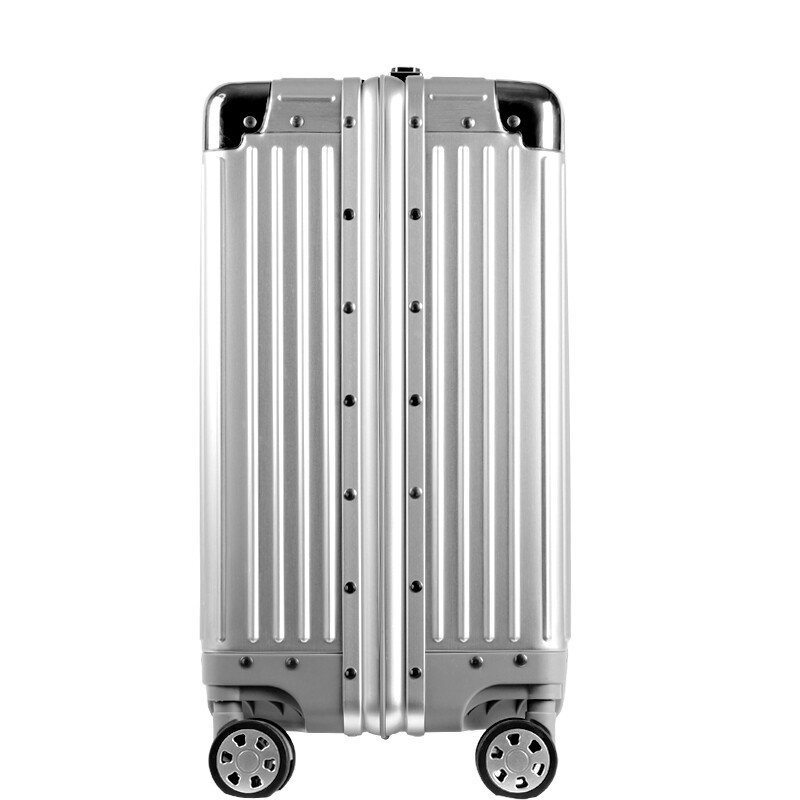 World Geographic pilot stewardess boarding case aluminum magnesium alloy suitcase aluminum frame 18-inch suitcase men's computer password box luxury silver (vertical grain aluminum-magnesium alloy) 18 inches - boarding available