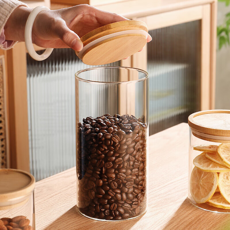 Genasi sealed jar glass bottle food grade tea coffee bean powder storage tank tangerine peel grain storage tank 500ml