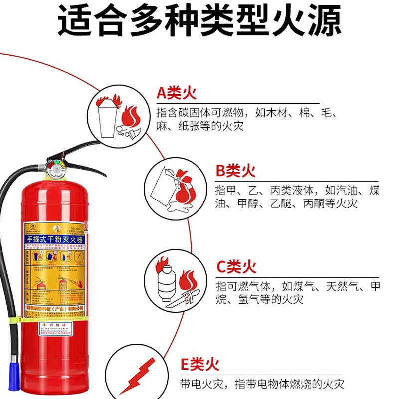 Tianzhenjue fire extinguisher 4kg portable dry powder commercial store use 5kg factory use 8KG private car household use 4kg fire extinguisher for shop use