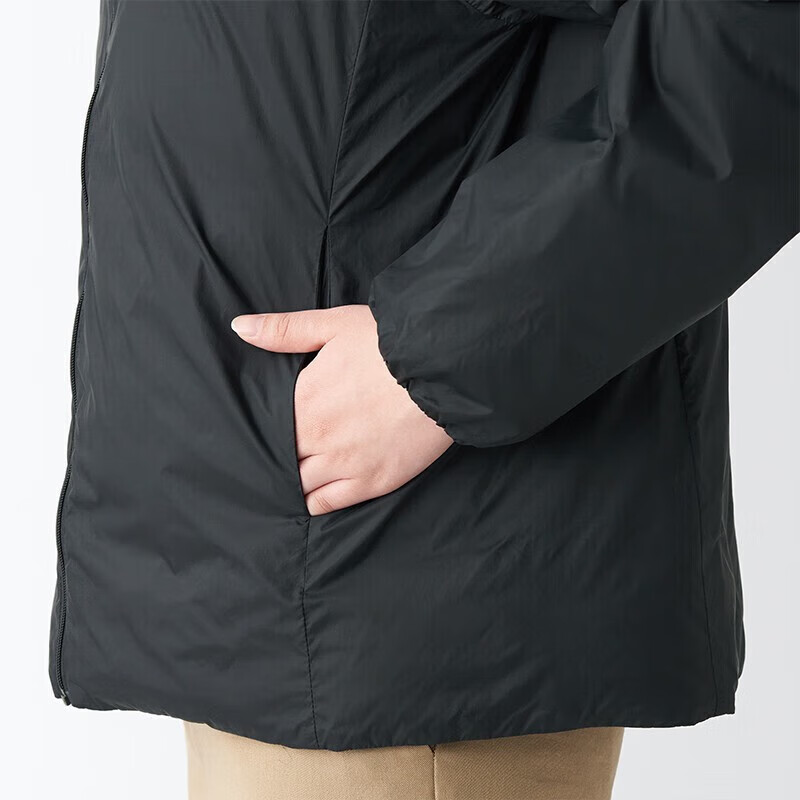 MUJI Women's Portable Stand Collar Down Jacket BDC32C2A Black XL