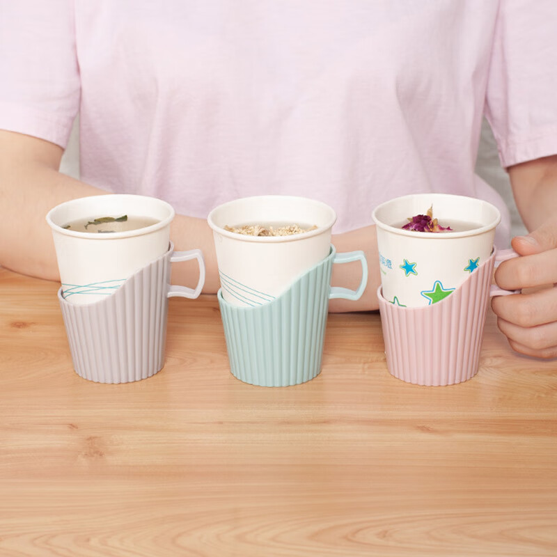Fully suitable disposable paper cup holder, office saucer, cup holder, boiling water insulation cover, paper cup box, plastic cup cover, gray 12 pack